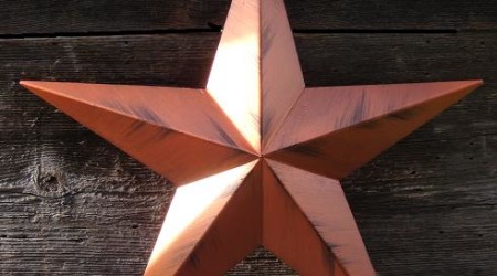 metallic copper barn star rustic finish