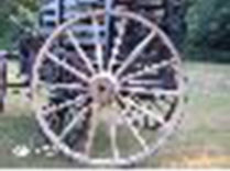 Decorative – Wood Wagon Wheel – 60 Inch x 3 Inch Steam Bent Hickory Wagon Wheel with wooden hub