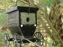 Amish Crafted Buggy Bird House with Cast Aluminum Wheels