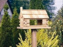 Amish Handcrafted Treated Log Cabin Feeder