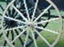 Decorative – Wood Wagon Wheel – 38 Inch x 1 Inch Steam Bent Hickory Wagon Wheel with wooden hub