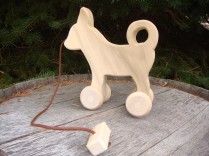 Child Play – Unfinished Wooden Pull-Toy Dog