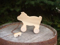 Child Play – Unfinished Pine Pull-Toy Pig