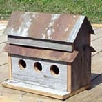 3-Hole Barnwood Birdhouse