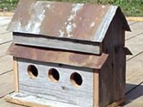 3-Hole Barnwood Birdhouse