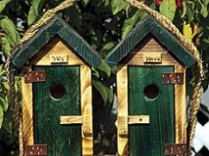 His and Hers Outhouse Birdhouse – Large