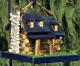  Cabins on Log Cabin Birdhouse With Stone Chimney   Small   Ohio Handcrafted