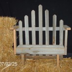 Doll Furniture – Barnwood Doll Park Bench with Picket Fence Back