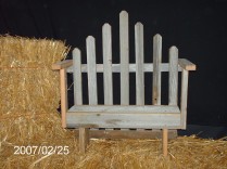 Doll Furniture – Barnwood Doll Park Bench with Picket Fence Back