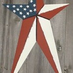 20″ x 31.5″ Solid Painted Primitive Metal Tin Star