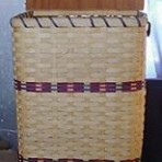 Square Hamper Basket with Attached Wood Lid