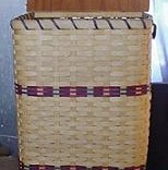 Square Hamper Basket with Attached Wood Lid